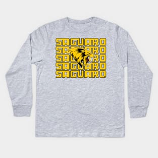 Saguaro Sabercats (Stacked - Gold Lined) Kids Long Sleeve T-Shirt